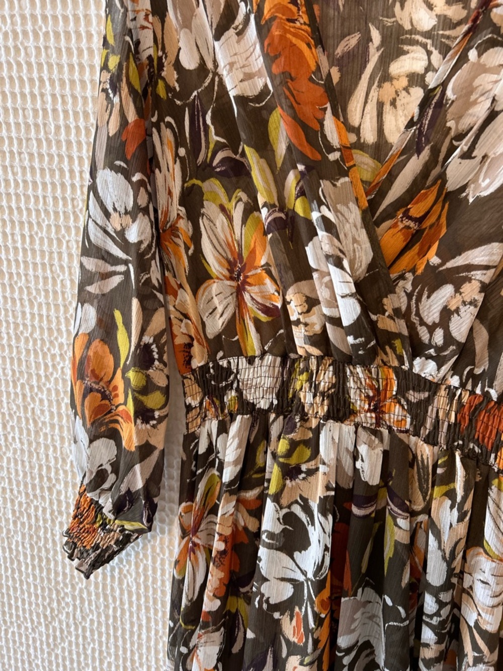 Kate & Lili Brown Floral Long Sleeve Maxi Dress - Picture 4 of 8